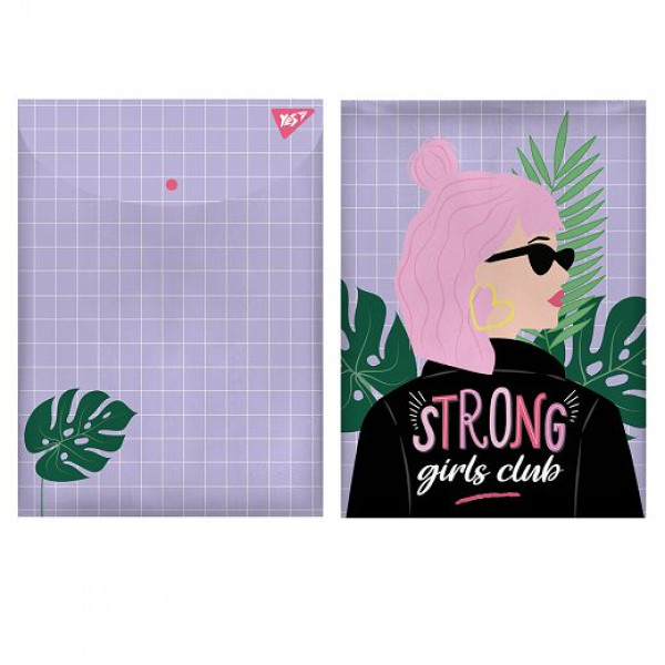 Envelope folder on A4 button "Yes" /491883/ "Strong Girl" vertical (1/12/60/120)