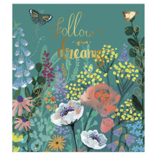 Тетрадь уч. "YES" 24л.== /766856/ "Follow your dreams" мат. ВДЛ+ УФ-выб+Pantone Gold (10/160)