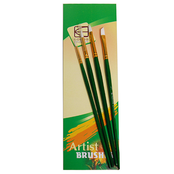 Set of brushes "KOLOS" 7067, synthetic 4 pcs., round (№1,4), flat (№1), angular (№8) (1/12)