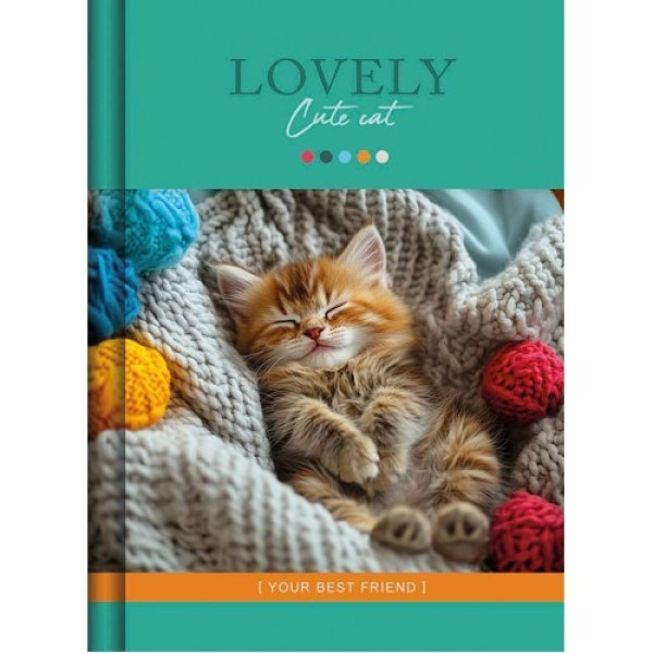 Notebook A6/176 sheets. "Rucksack" /TP-10/ "CUTE CAT", tv. lam.coating, # 60g/m2, mix (1/10)