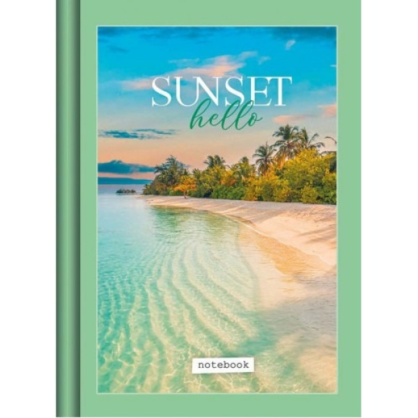 Notebook A6/176 sheets. "Rucksack" /TP-10/ "SUNSET", tv. lam.coating, # 60g/m2, mix (1/10)