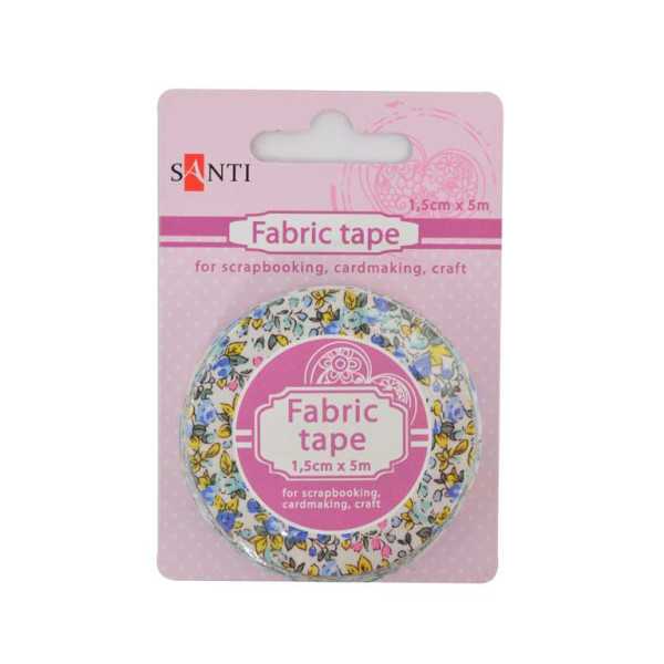 Decorative textile tape "Santi" /740157/ "Field cornflowers", 1.5cm*5m (1/50/200)