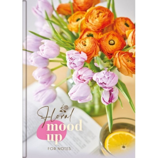 Notebook A5/64 sheets. "Rucksack" /TP-22/ series "FLOWERS" # tv. lama cover, 50 g/m2, mix (1/16)