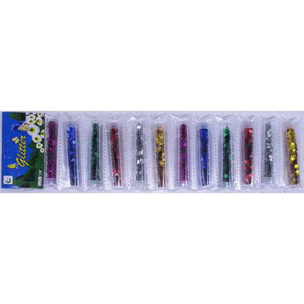 Glitter for creativity /987-12/ "Stars" 6 pcs/12pcs/4g in a tube (price 12pcs) (1/60/480)