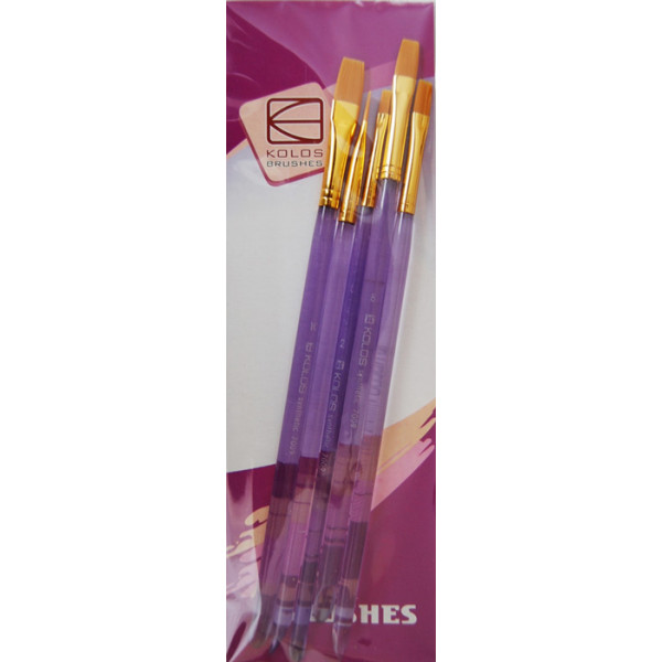 Set of brushes "KOLOS" 7009, flat synthetics, 5 pcs (#2,4,6,8,10) k.r. (1/12)