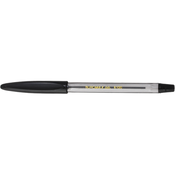 Ballpoint pen "BuroMAX" /BM.8100-02/ black with rubber grip (50/1000/2000)