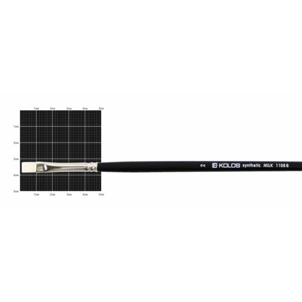 Flat synthetic brush "KOLOS" Milk 1108B, No. 2, d.r.