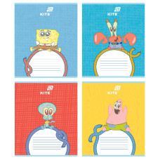 Тетрадь уч. "Kite" 12л.// /SB26-235/ софт тач + УФ лак объемный, SpongeBob SquarePants (25/600)