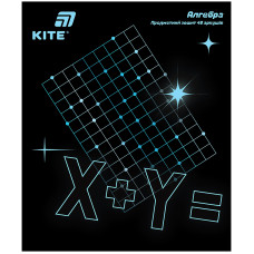 Зошит уч. "Kite" 48арк.# /K26-240-3/ ПРЕДМЕТКА софт тач+УФ, Lumen, алгебра (10/200)