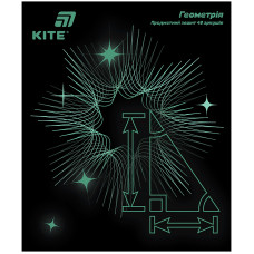 Зошит уч. "Kite" 48арк.# /K26-240-1/ ПРЕДМЕТКА софт тач+УФ, Lumen, геометрія (10/200)
