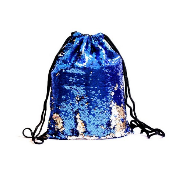 Bag with sequins "WB" /13626/ nylon blue/black. with silver 42*34 cm.  (1/10)