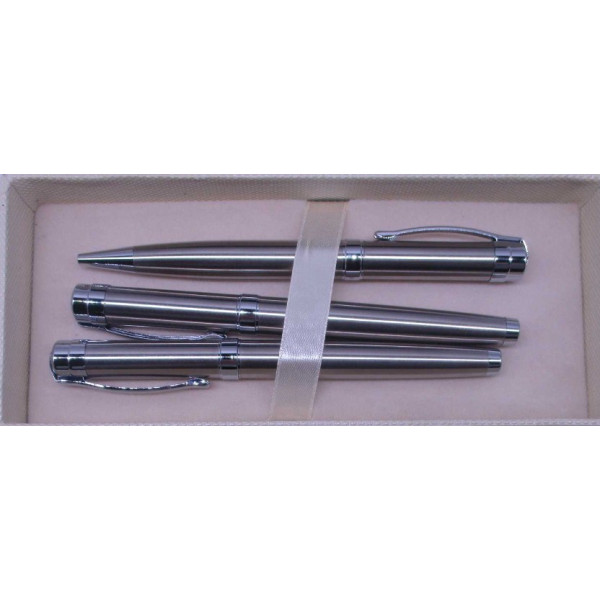 Gift pen 3 pcs. "Sonata" /BRF-027-3/ ballpoint + roller + pen silver