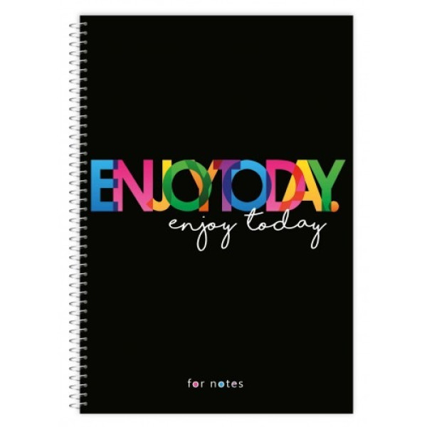 Зошит А4/80арк "Рюкзачок" /ППТ-3/ "FOR NOTES" # спіраль збоку, тв/лам. обкл., 60г/м2, мікс (8)