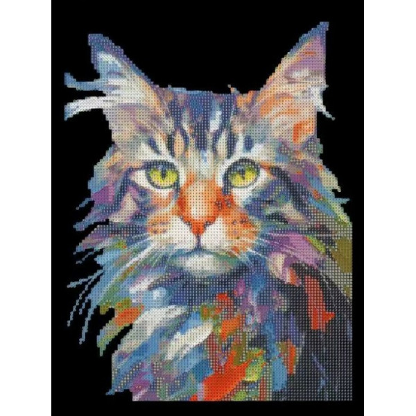 Diamond mosaic "Go to art" /177448/ "Colored cat" 30*40cm