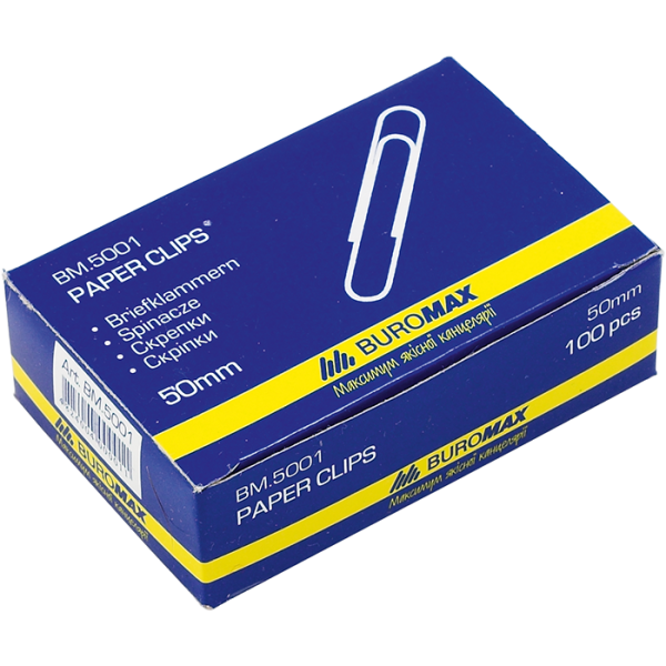 Clip "BuroMAX" /BM 5001/ 50 mm (100 pcs) nickel (10/100)