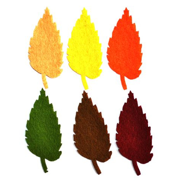 Blank "Diamond handles" /120113/ autumn leaves made of felt, 8 cm, 6 pcs/pack.