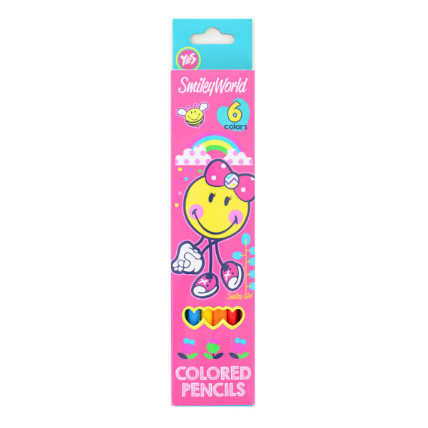 Colored pencils "Yes" 6 pcs. /290399/ "Smiley World" (pink) (1/24/480)