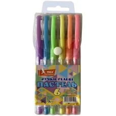 Набір гелевих ручок "УМКА" /ГР55/ 6 кол. "Pastel" прогум. грип (1/12/144)