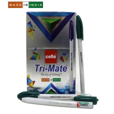 Ручка шариковая/масляная CELLO "Tri-Mate" 1мм, ЗЕЛЕНАЯ (50/1000/4000)
