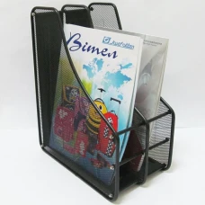 Лоток для паперу вертикальний 2 секція 2537-B1 метал. чорн (1/12)