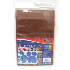 Фетр "JO" "HARD" /170HQ026/ A4 Коричневий 170гр, 1,2мм (10арк/уп) (1/120)