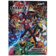 Папір кольоровий А4/15 "Kite" /BK13-250K/ двосторонній Bakugan (15арк/15кол)