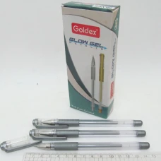 STOCK Ручка гелева "Goldex" "Glow Gel Metalic" 894, 1мм, СРІБЛО, з грипом (12/120)