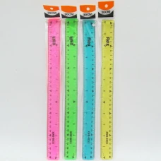 Лінійка 30см пл. "JO" /3413-30/ силіконова гнучка, прозора кольорова (1/60)