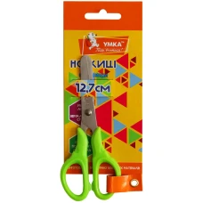 Ножиці ДИТЯЧІ "УМКА" /НЦ 408-04/ посиленні ручки, 12,7см, ЗЕЛЕНІ (1/24/288)