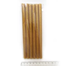 Клей для термопістолета з глітером "JO" /0250-G/ ЗОЛОТИЙ, d=1.1см, L=18см, 6шт., (1/280)