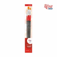 Набор кистей № 2 "ROSA" синтетика, 3 шт., Плоская (№8,12), круглая (№2), д.р. (1/12)