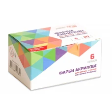 Набір акрилових фарб "ROSA TALENT" /90747130/ матовий, пастельні кольори, 6 кол.*20 мл (1/12)