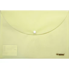 Папка-конверт на кнопці А4 "NORMA" /5102-03/ РР 160мкн "Pastel", жовта (12/600)