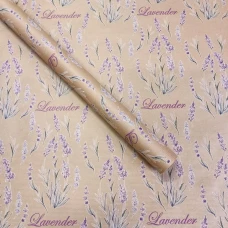 Папір пакувальний крафт "Unison" /Пт-І-27/ двосторонній "Lavender" на крафті, 0,68*8м