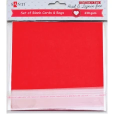Заготовка для листівок "SANTI" /952286/ 15*15 см 5шт., червоний, 230г/м2 (1/100)