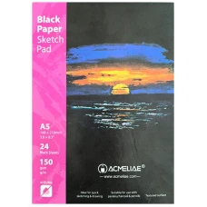 Скетчбук 148*210/24арк "Acmeliae" /43854/ 150g, ЧОРНІ аркуші