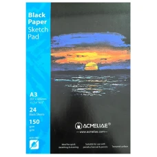 Скетчбук 297*420/24арк "Acmeliae" /43871/ 150g, ЧОРНІ аркуші