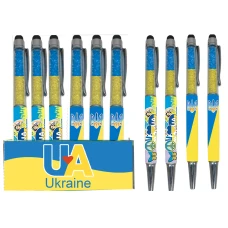Ручка кулькова /274-UA/ "Touch pen-Сваровськи-Символи України" стилус, PVC (24/1200)