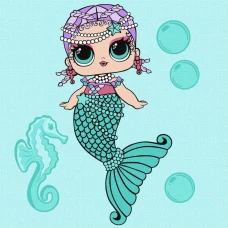Картина по номерам "Идейка" /KHO6262/ "LOL Surprise! Mermaids Merbaby" 40*40 см