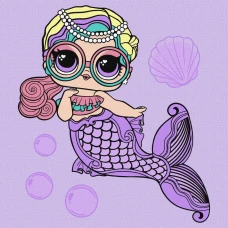 Картина по номерам "Идейка" /KHO6263/ "LOL Surprise! Mermaids Miss Sea" 40*40 см