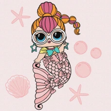 Картина по номерам "Идейка" /KHO6264/ "LOL Surprise! Mermaids Neon QT" 40*40 см