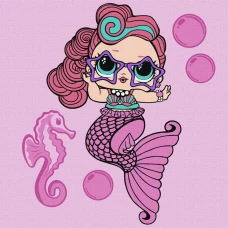 Картина по номерам "Идейка" /KHO6266/ "LOL Surprise! Mermaids Waves" 40*40 см