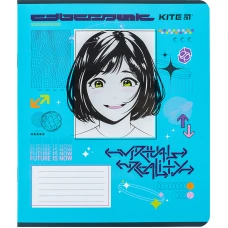 Тетрадь уч. "Kite" 12л.# /K24-232-1/ "Kite Anime" софт тач + УФ лак (25/600)