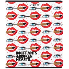 Зошит уч. "Kite" 48арк.# /K24-259-1/ "Bouffants & Broken Hearts" гібр. лак + УФ лак (10/200)