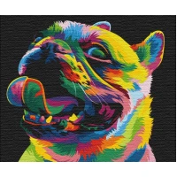 Картина по номерам "Brushme" /BS51463/ "Радужная собака" 40*50см