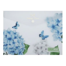 Папка-конверт на кнопці А5 "BuroMAX" /BM.3919-00/ матов. пластик, ARABESKI, прозорий (12/360)