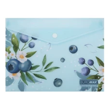 Папка-конверт на кнопці А5 "BuroMAX" /BM.3919-17/ матов. пластик, ARABESKI, морська хвиля (12/360)