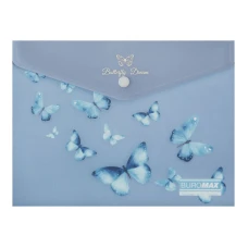 Папка-конверт на кнопці А5 "BuroMAX" /BM.3919-45/ матов. пластик, ARABESKI, синій електрик (12/360)