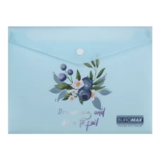 Папка-конверт на кнопці А5 "BuroMAX" /BM.3919-52/ матов. пластик, ARABESKI, чароіт (12/360)
