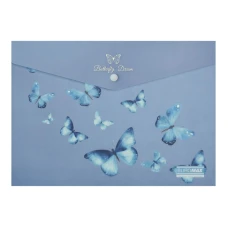 Папка-конверт на кнопці А4 "BuroMAX" /BM.3943-45/ матов. пластик, ARABESKI, синій електрик (12/360)
